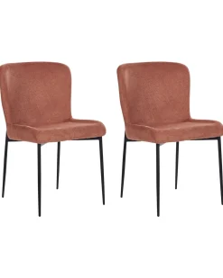 Set di 2 sedie da pranzo ADA Tessuto Marrone