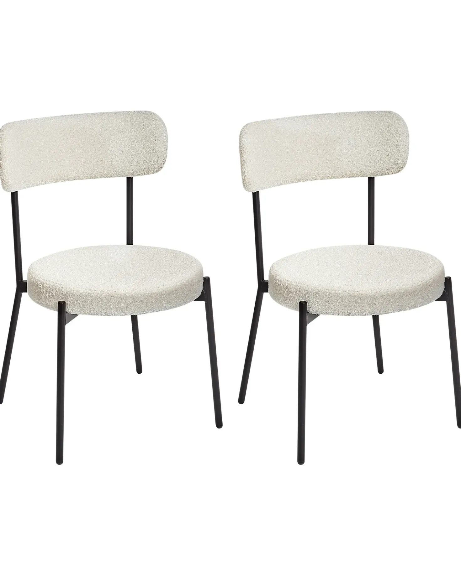 Set di 2 sedie da pranzo ALLISON Bouclé Bianco