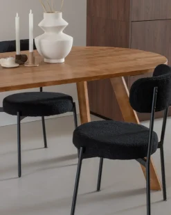 Set di 2 sedie da pranzo ALLISON Bouclé Nero