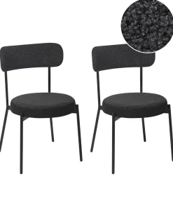 Set di 2 sedie da pranzo ALLISON Bouclé Nero