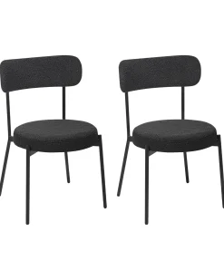 Set di 2 sedie da pranzo ALLISON Bouclé Nero