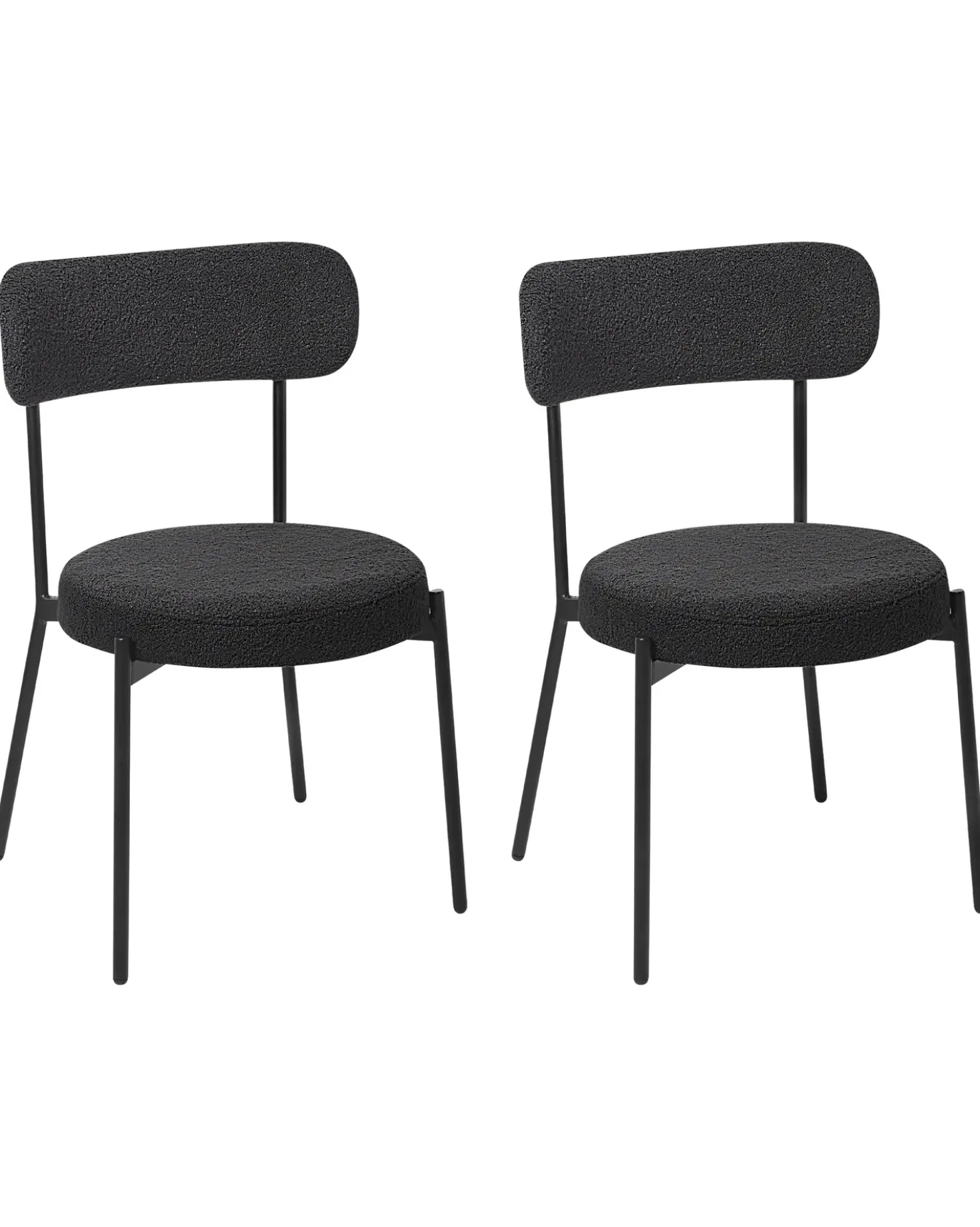 Set di 2 sedie da pranzo ALLISON Bouclé Nero