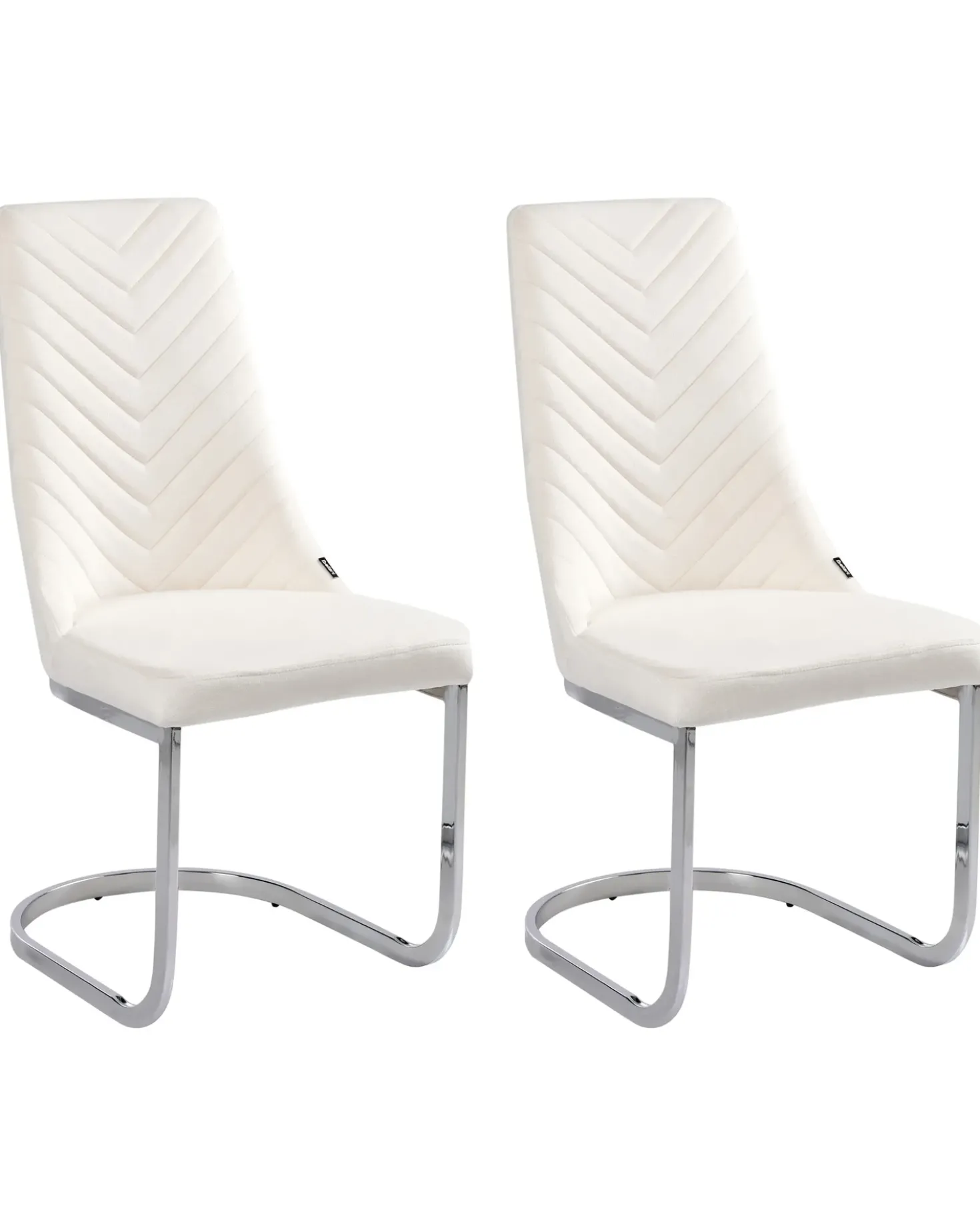 Set di 2 sedie da pranzo ALTOONA Velluto Bianco sporco
