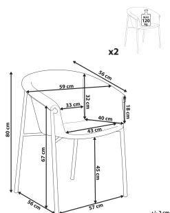 Set di 2 sedie da pranzo AMES Verde scuro