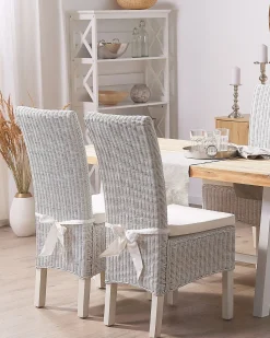 Sale Beliani Set di 2 sedie da pranzo ANDES Rattan Bianco