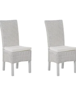 Sale Beliani Set di 2 sedie da pranzo ANDES Rattan Bianco