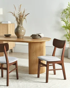 Set di 2 sedie da pranzo ANOKA Legno Marrone/Grigio