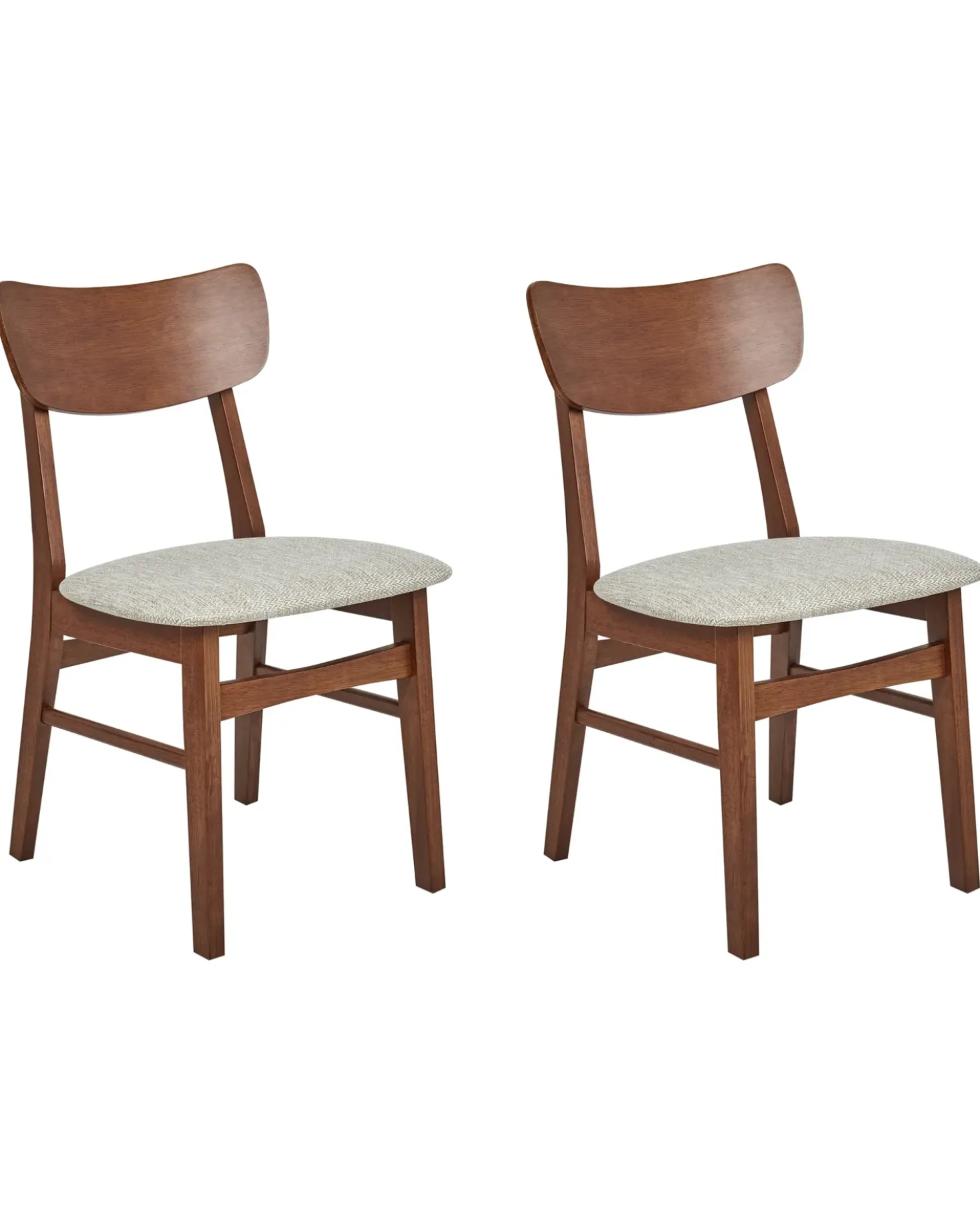 Set di 2 sedie da pranzo ANOKA Legno Marrone/Beige