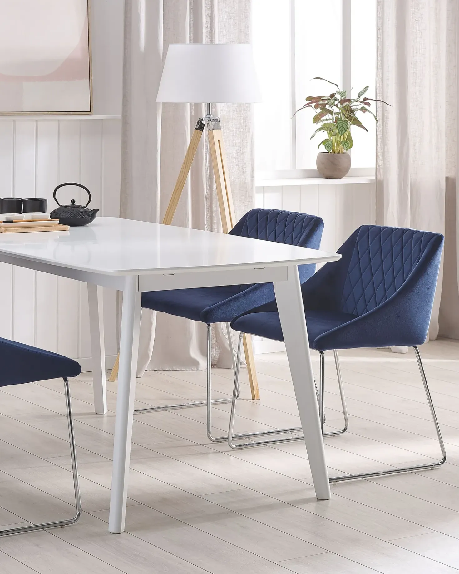 Set di 2 sedie da pranzo ARCATA Velluto Blu marino