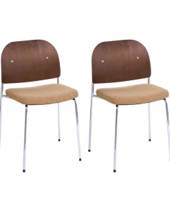 Set di 2 sedie da pranzo ASHCROFT Metallo Arancione/Marrone scuro