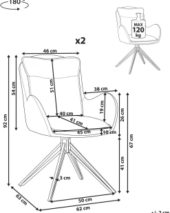 Set di 2 sedie da pranzo AVELAR Tessuto Beige chiaro