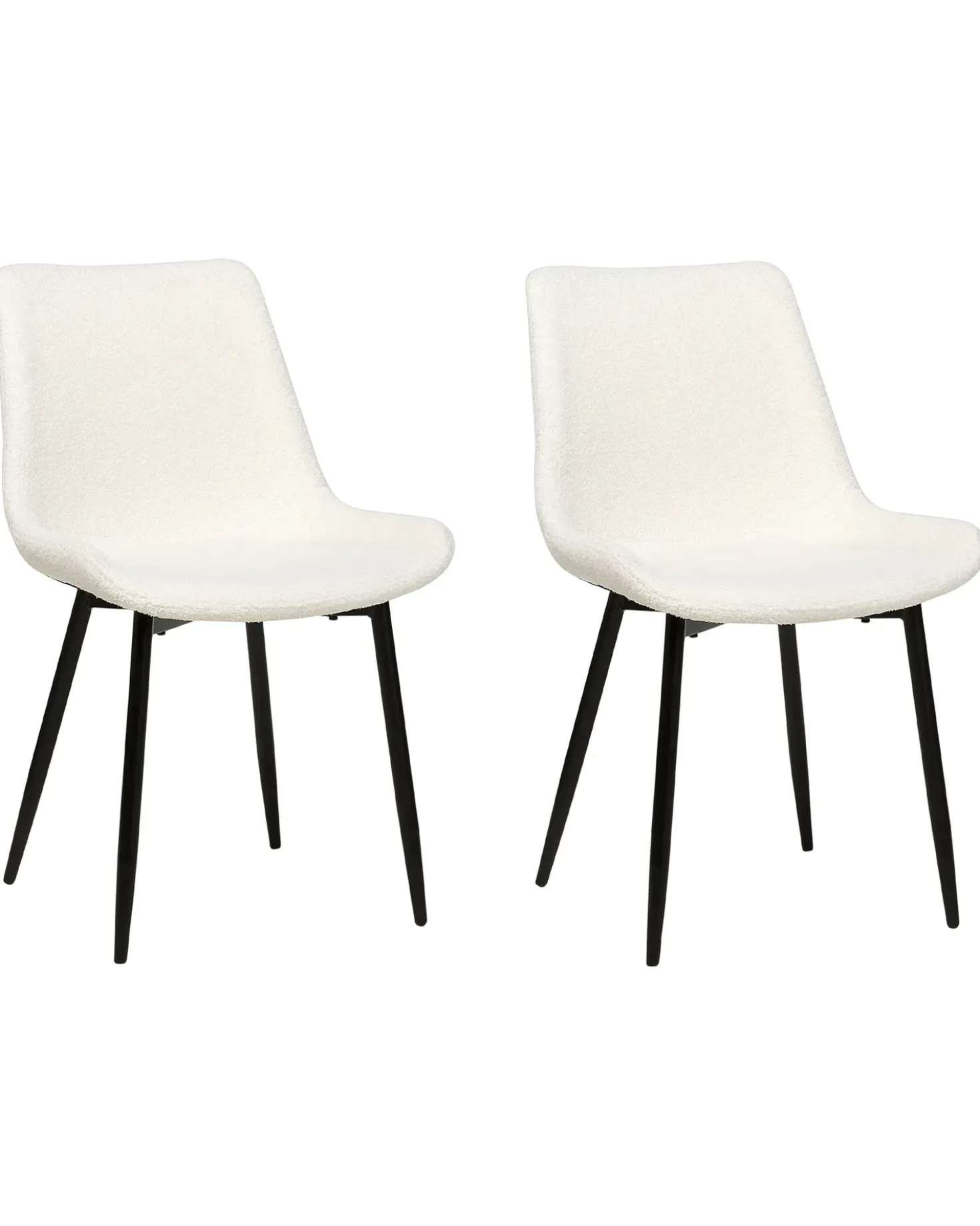 Set di 2 sedie da pranzo AVILLA Bouclé Bianco