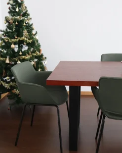 Set di 2 sedie da pranzo AXTEL Tessuto Verde