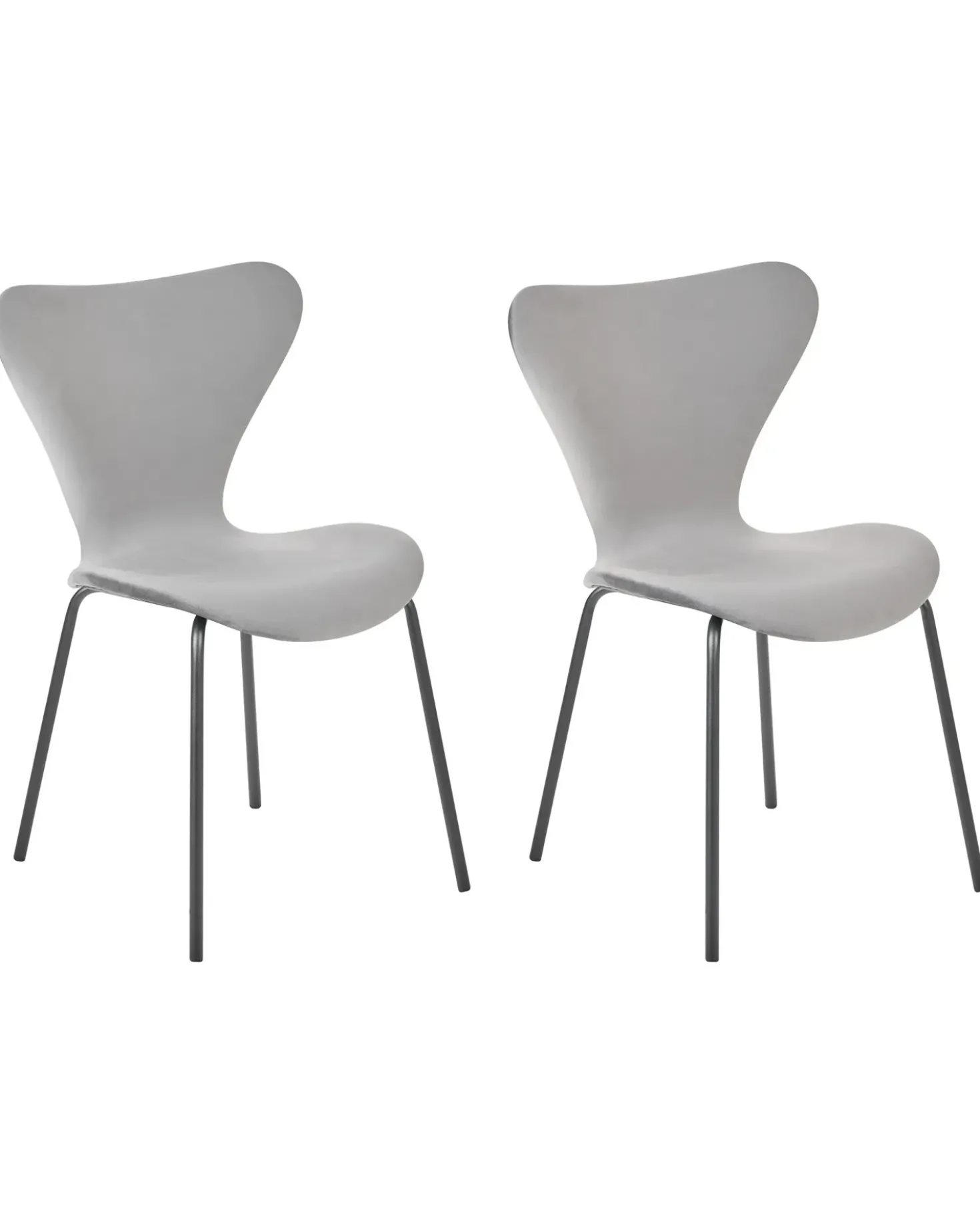 Set di 2 sedie da pranzo BOONVILLE Velluto Grigio chiaro