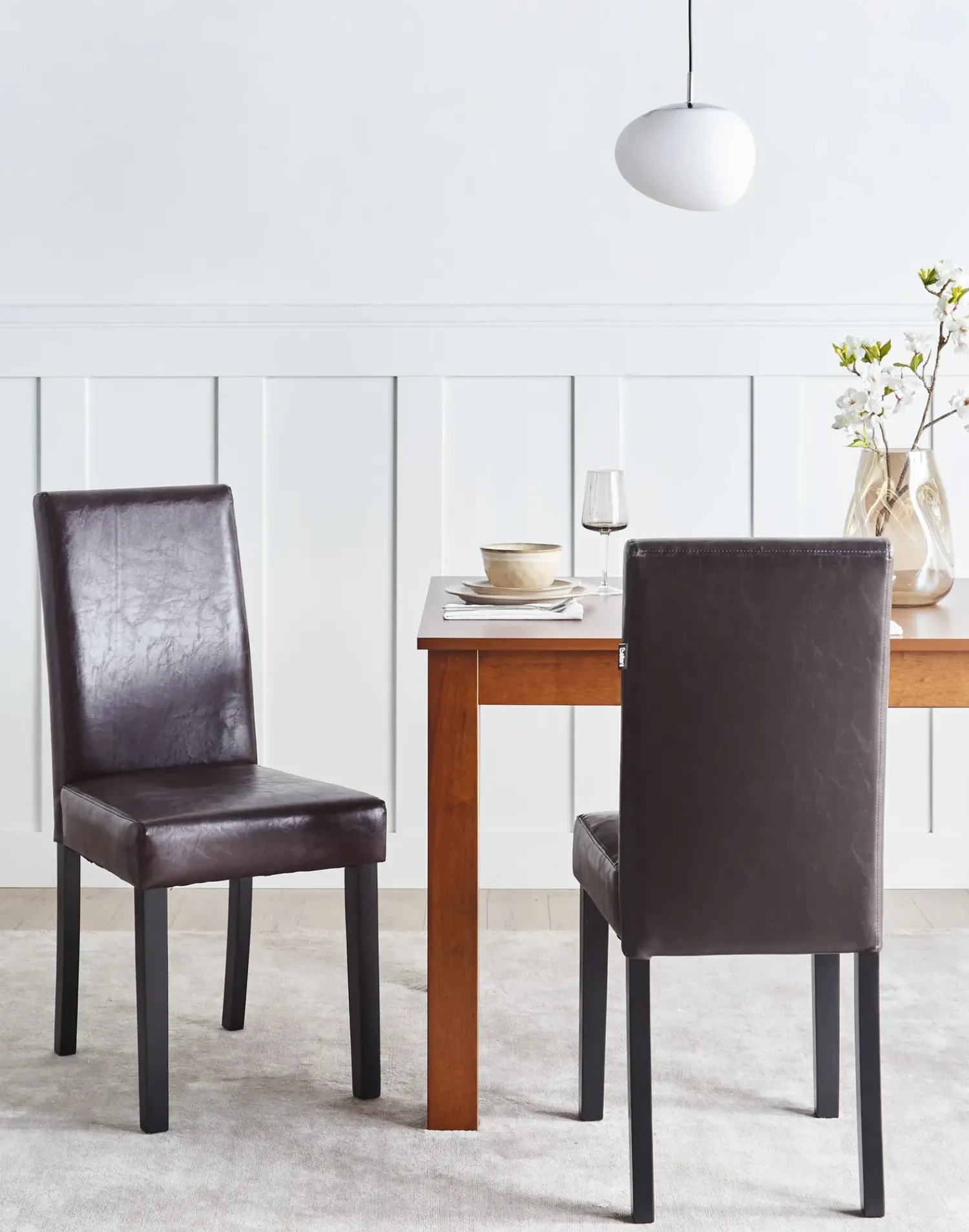 Discount Beliani Set di 2 sedie da pranzo BROADWAY Pelle sintetica Marrone scuro Marrone Marrone
