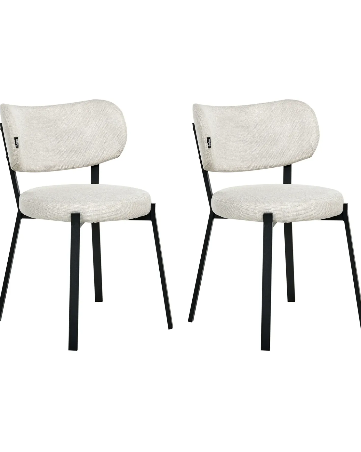 Set di 2 sedie da pranzo BRONTE Tessuto Beige chiaro