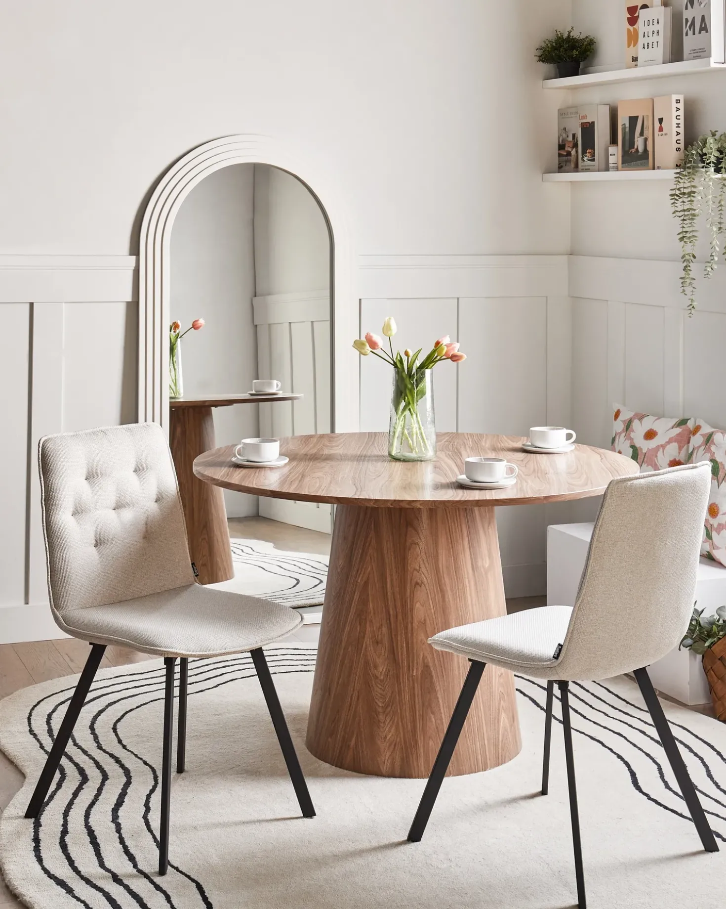 Set di 2 sedie da pranzo CARVER Tessuto Beige