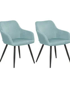 Set di 2 sedie da pranzo CASMALIA Velluto Azzurro
