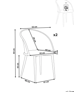 Set di 2 sedie da pranzo CORNELL Metallo Verde