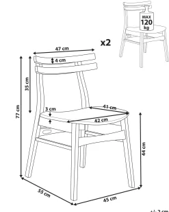 Set di 2 sedie da pranzo CYNTHIANA Legno Marrone chiaro/Grigio