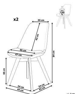 Set di 2 sedie da pranzo DAKOTA II Bianco