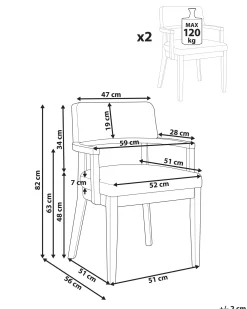Set di 2 sedie da pranzo DALBO Bouclé Marrone chiaro/Tortora