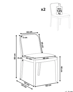 Set di 2 sedie da pranzo EDINA Tessuto Marrone chiaro/Beige