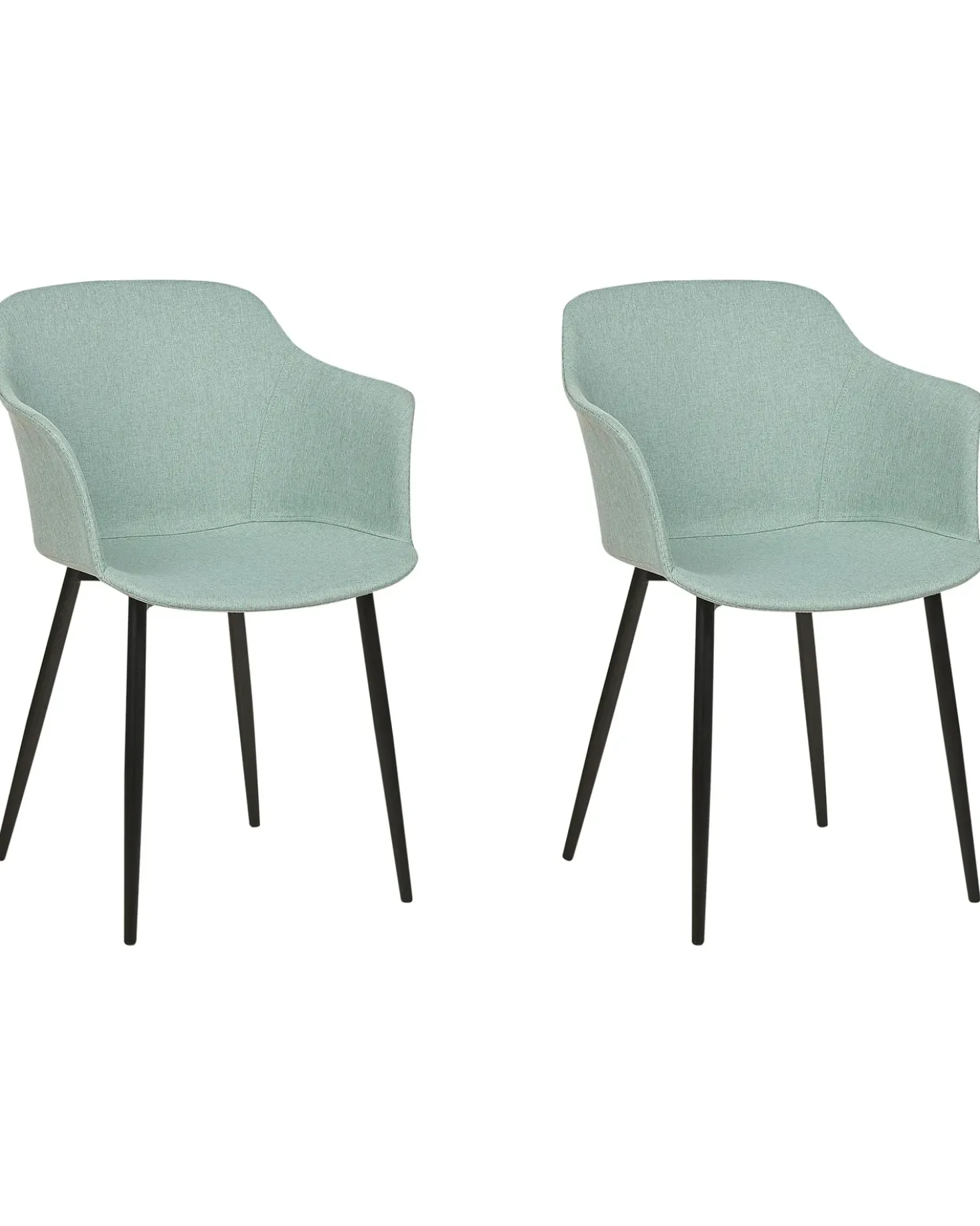 Set di 2 sedie da pranzo ELIM Tessuto Verde menta