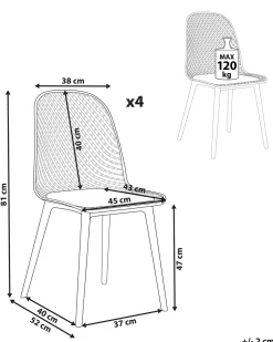 Set di 4 sedie da pranzo EMORY Bianco