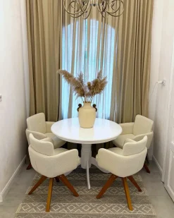 Set di 2 sedie da pranzo EVELYN Bouclé Bianco sporco