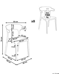 Sale Beliani Set di 8 sedie da pranzo GUBBIO sabbia Beige