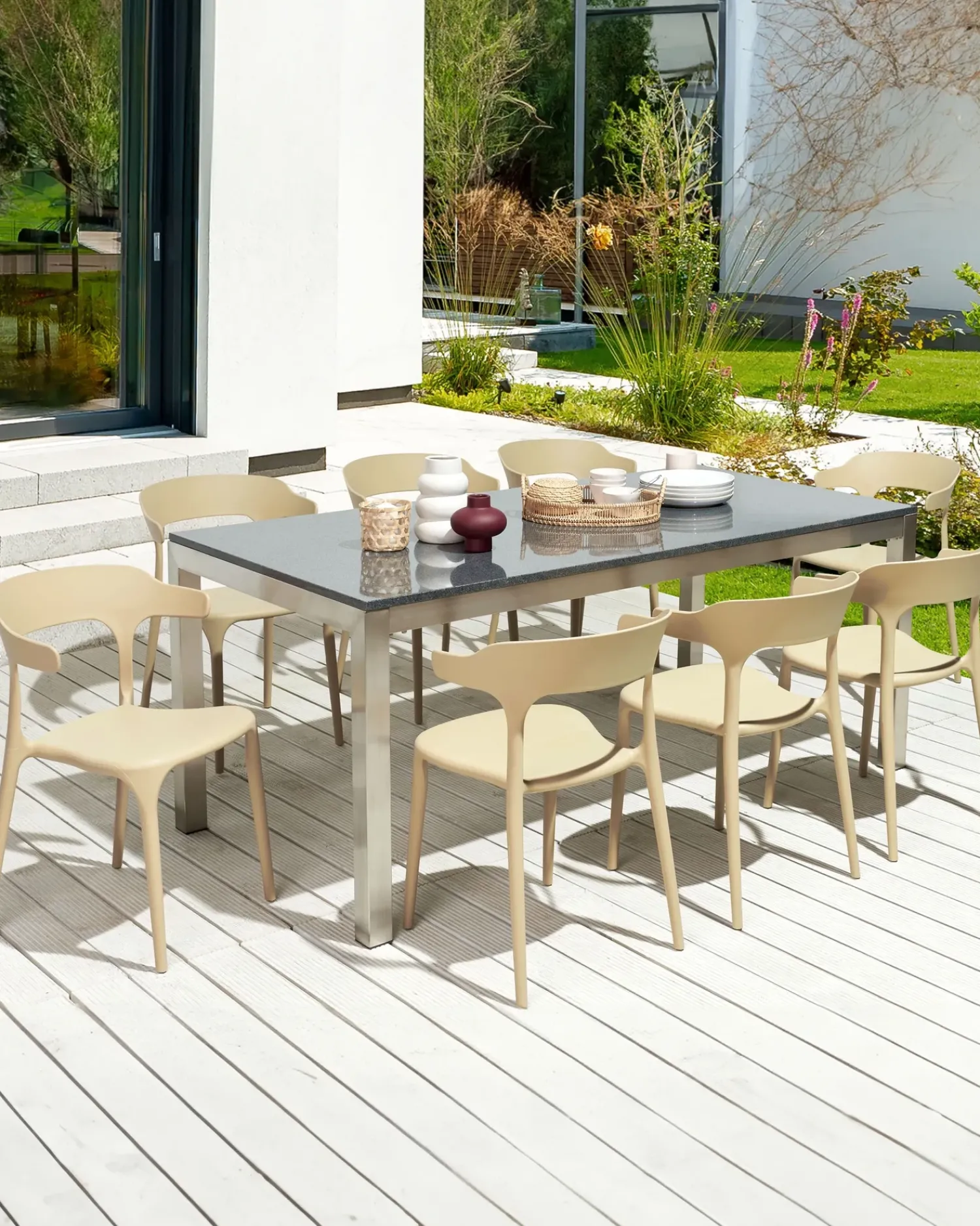 Sale Beliani Set di 8 sedie da pranzo GUBBIO sabbia Beige