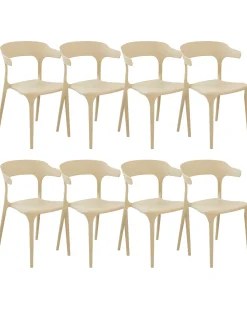 Sale Beliani Set di 8 sedie da pranzo GUBBIO sabbia Beige