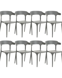Best Beliani Set di 8 sedie da pranzo GUBBIO Grigio