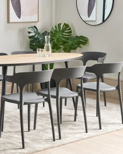 Best Beliani Set di 8 sedie da pranzo GUBBIO Grigio