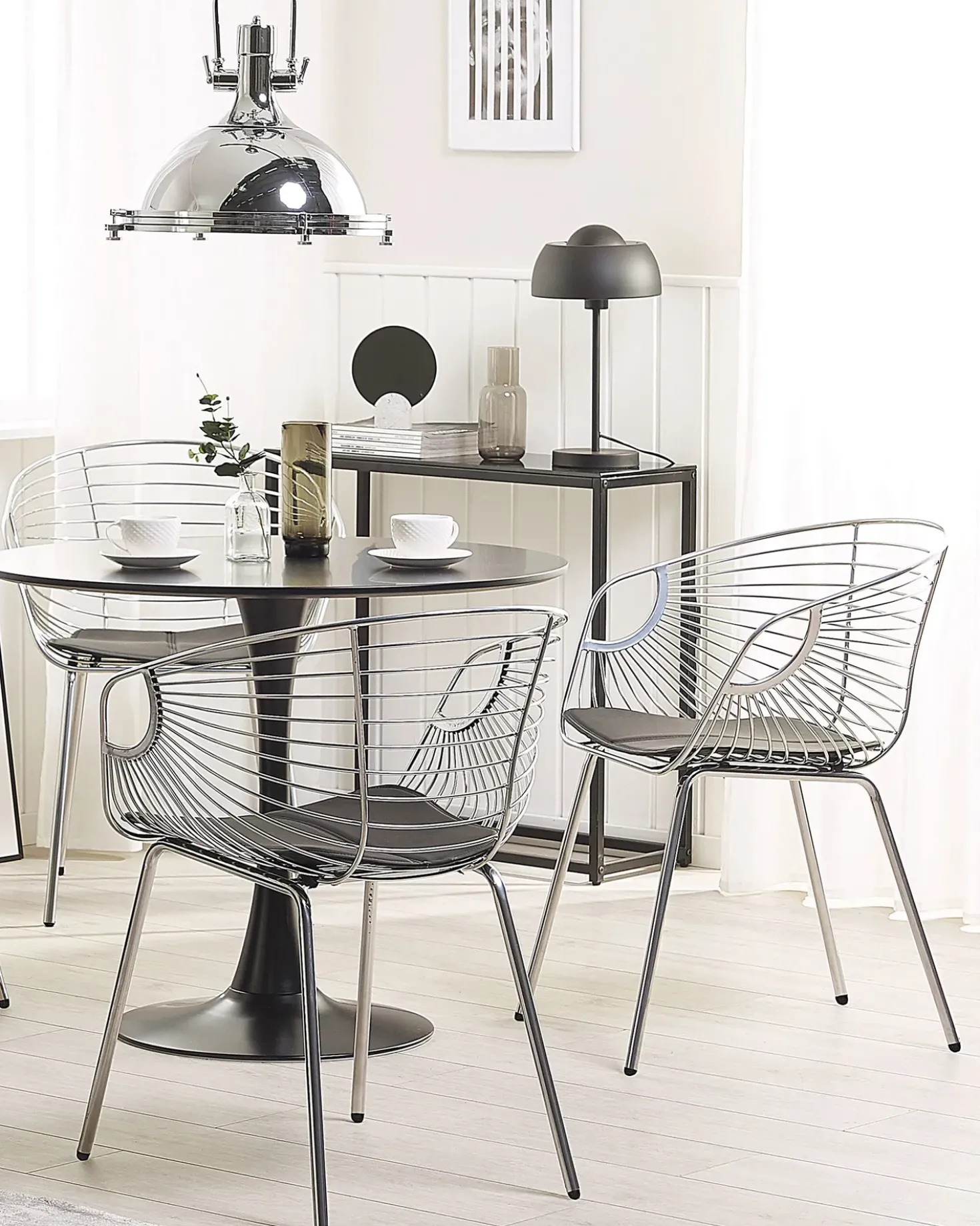 Set di 2 sedie da pranzo HOBACK Metallo Argento
