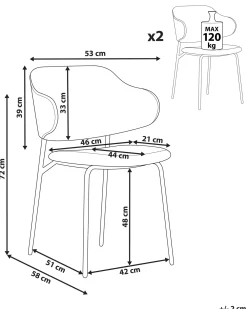 Set di 2 sedie da pranzo KENAI Tessuto Verde scuro