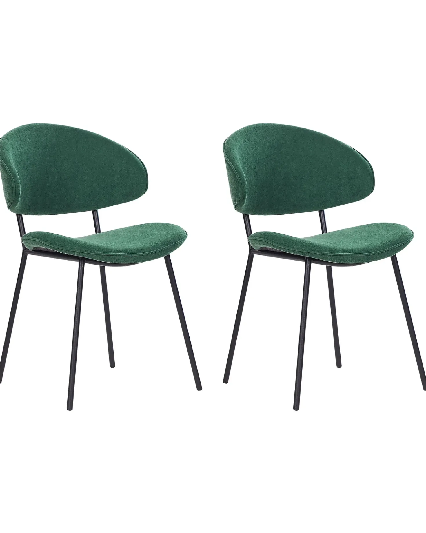Set di 2 sedie da pranzo KIANA Tessuto Verde scuro