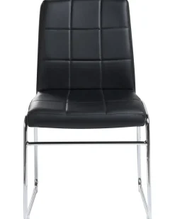 Beliani Set di 2 sedie da pranzo KIRON Pelle sintetica Nero Argento Nero