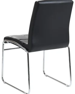 Beliani Set di 2 sedie da pranzo KIRON Pelle sintetica Nero Argento Nero