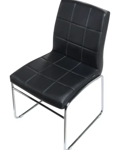 Beliani Set di 2 sedie da pranzo KIRON Pelle sintetica Nero Argento Nero