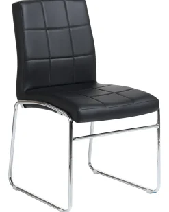 Beliani Set di 2 sedie da pranzo KIRON Pelle sintetica Nero Argento Nero