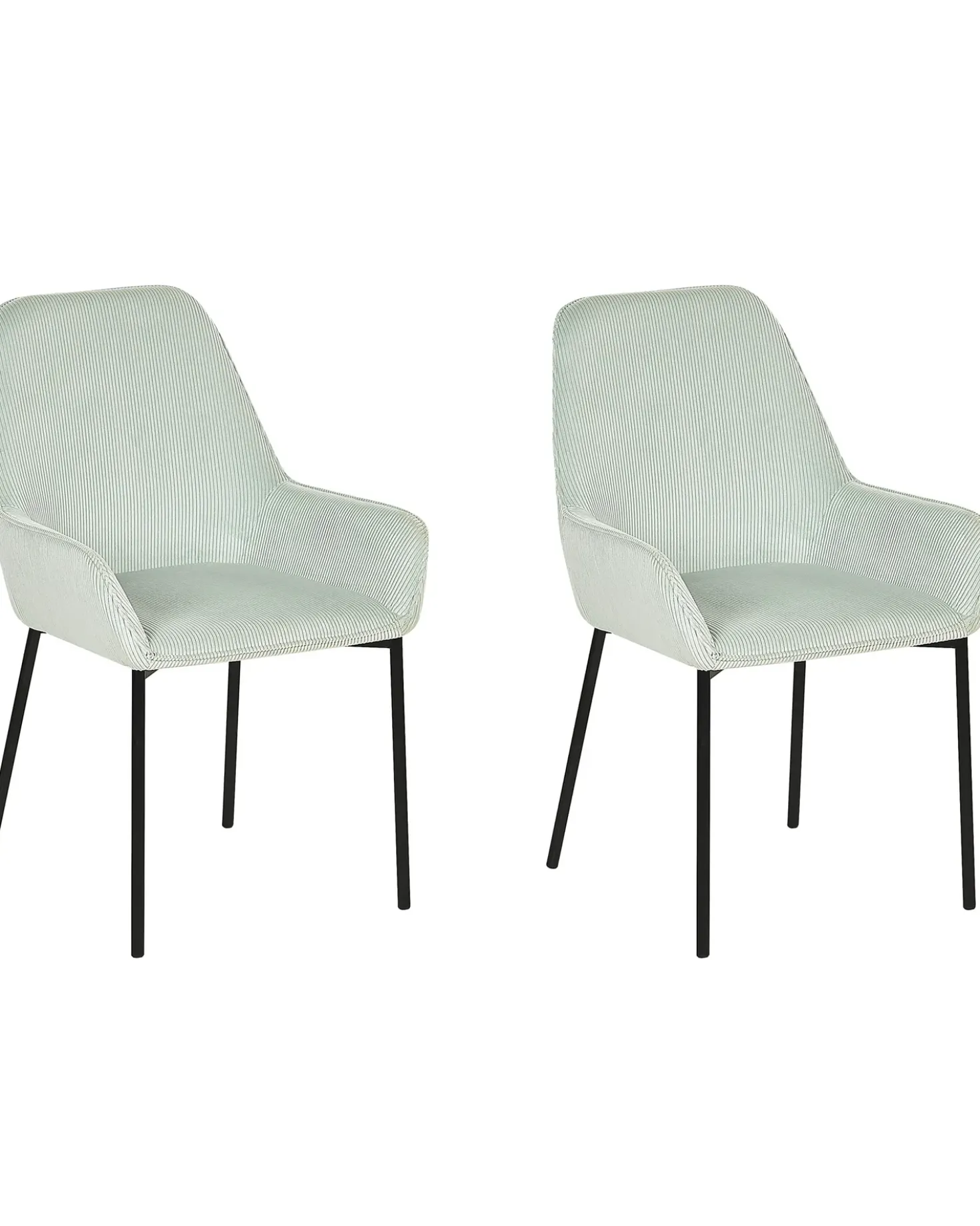 Set di 2 sedie da pranzo LOVERNA Velluto a coste Verde menta