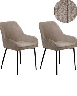 Set di 2 sedie da pranzo LOVERNA Velluto a coste Beige