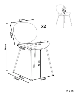 Set di 2 sedie da pranzo LUANA Bouclé Bianco