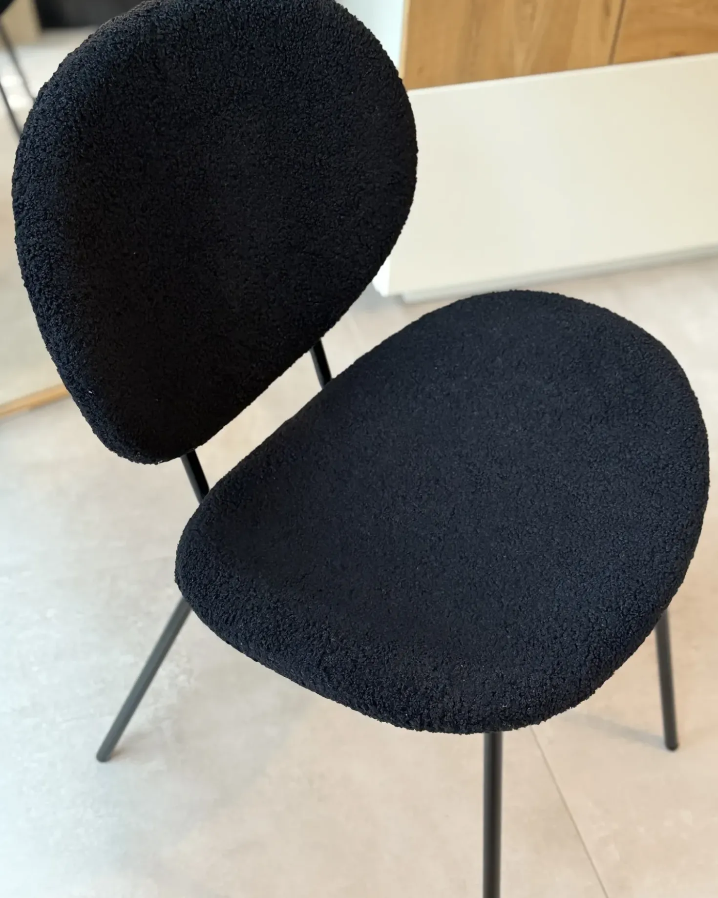 Set di 2 sedie da pranzo LUANA Bouclé Nero
