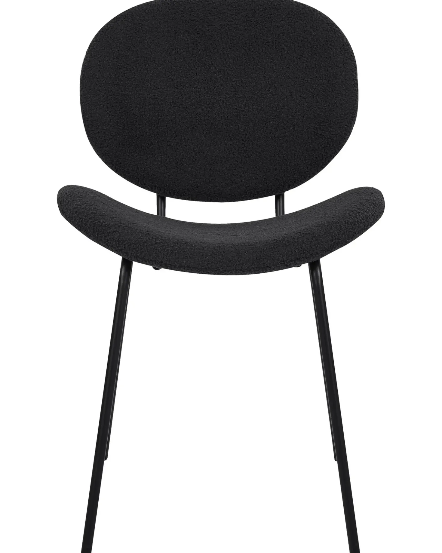 Set di 2 sedie da pranzo LUANA Bouclé Nero