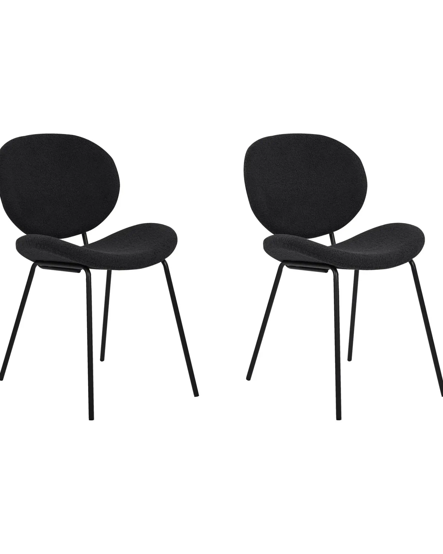 Set di 2 sedie da pranzo LUANA Bouclé Nero