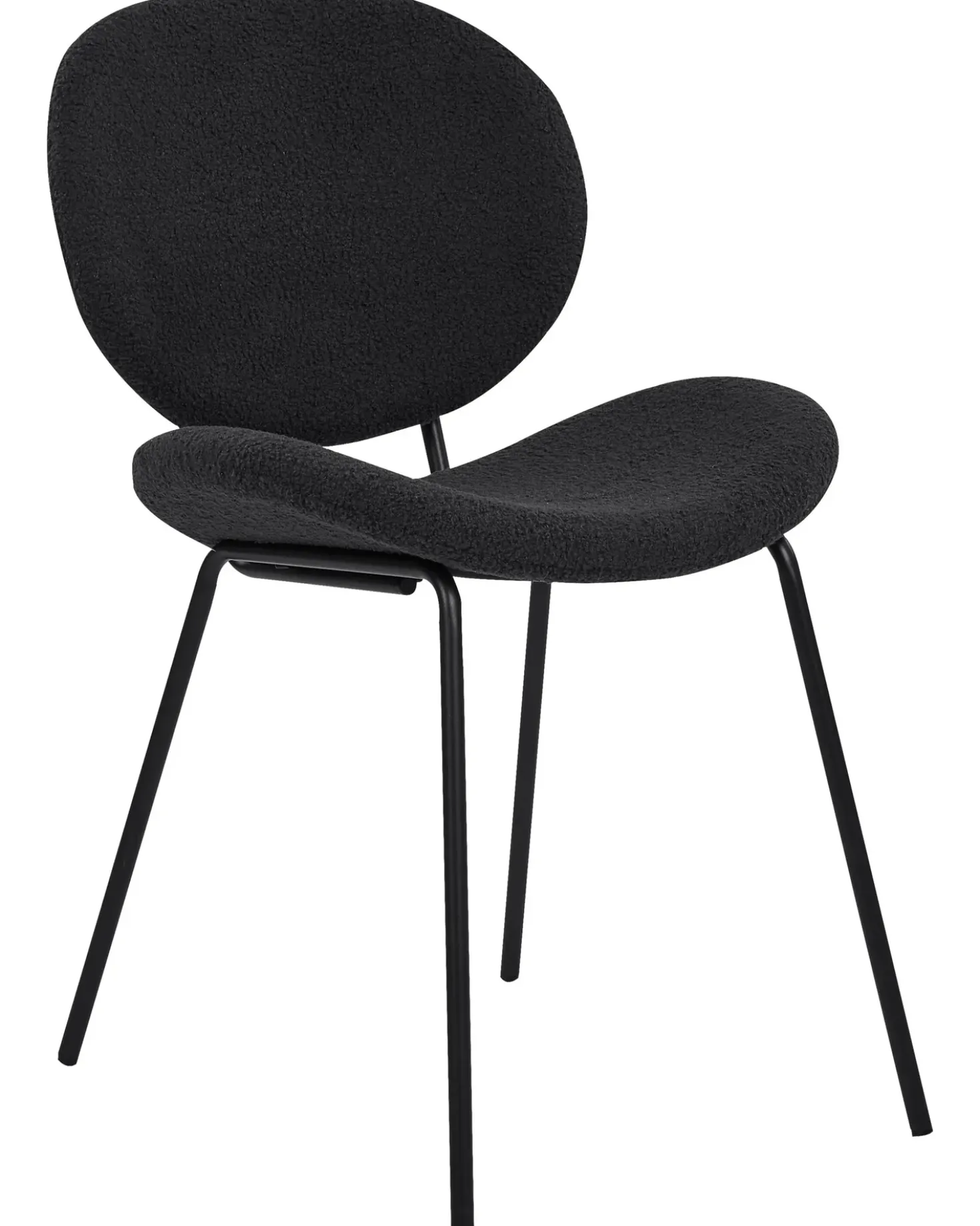 Set di 2 sedie da pranzo LUANA Bouclé Nero