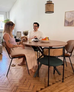 Set di 2 sedie da pranzo LUANA Pelle sintetica Marrone dorato